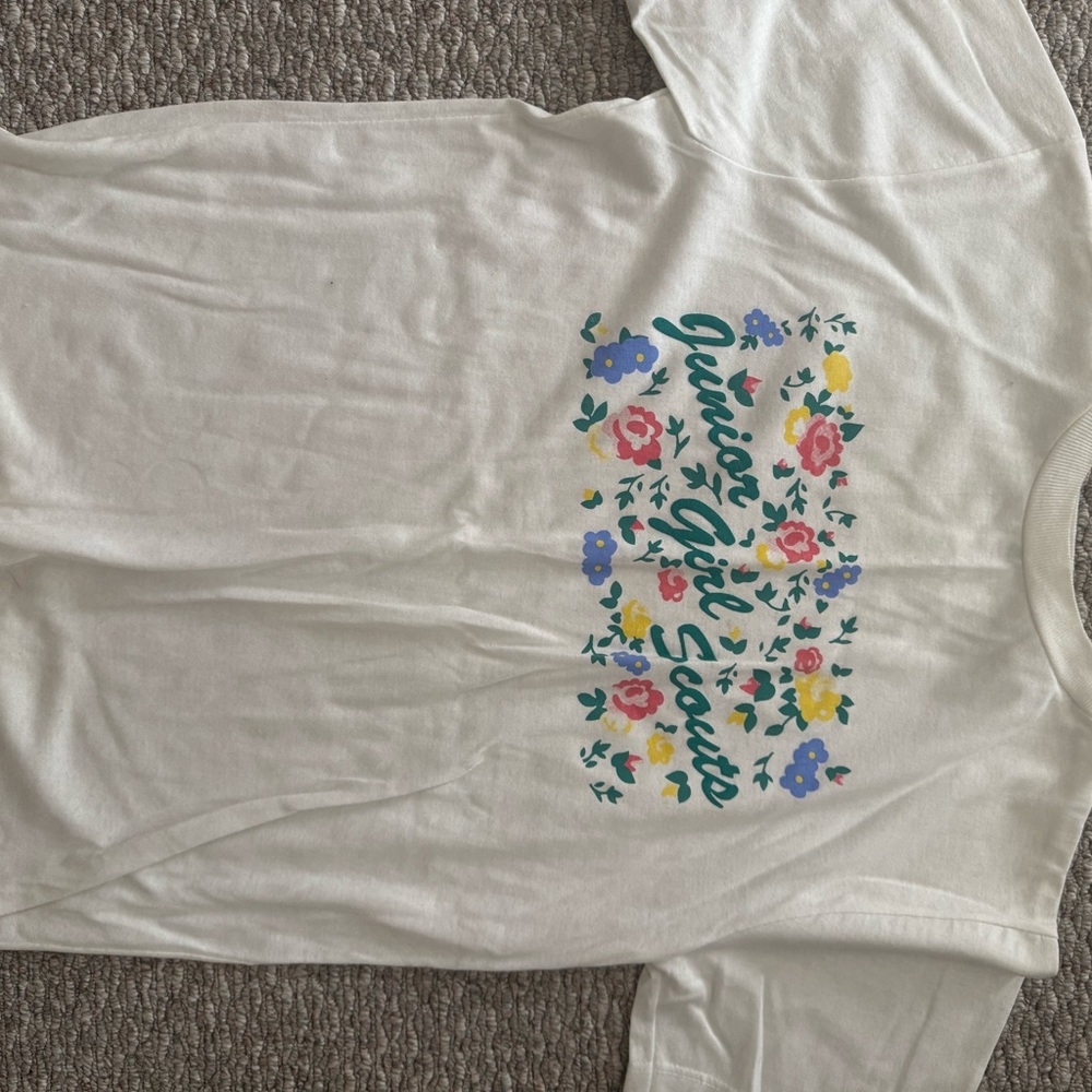 Vintage 90s Junior Girl Scouts Kids Matching Set - Leggings and Oversized T